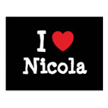 I love Nicola heart T-Shirt Post Card