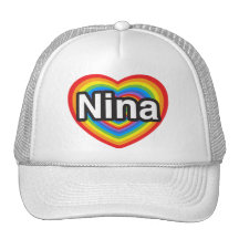I love Nina. I love you Nina. Heart Mesh Hat