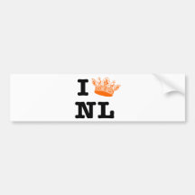 I love NL I crown NL Bumper Stickers