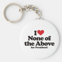 I Love None of the Above for President Key Chains