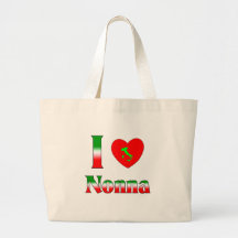 I Love Nonna (Italian Grandmother) Canvas Bags