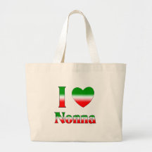 I Love Nonna (Italian Grandmother) Canvas Bags