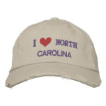 "I LOVE NORTH CAROLINA" embroidered hats