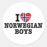 I Love Norwegian Boys Round Sticker