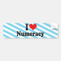 I Love Numeracy Bumper Sticker