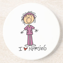 I Love Nursing T-shirts and Gifts Drink Coasters