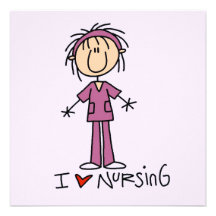 I Love Nursing T-shirts and Gifts Custom Announcements
