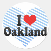 I Love Oakland Round Stickers