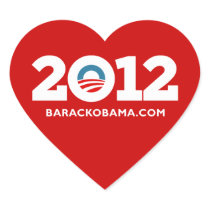 I Love Obama 2012 Heart Stickers