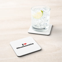 I LOVE OBAMANOMICS - .png Beverage Coaster