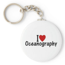 I Love Oceanography Keychains