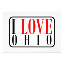I Love Ohio Design Personalized Announcement