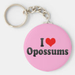 I Love Opossums Keychain