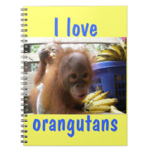 I Love Orangutans- Banana Raid Note Books
