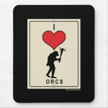 I Love Orcs Mouse Pads