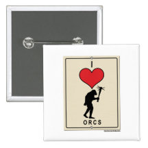 I Love Orcs Pins