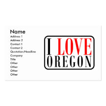 I Love Oregon Design Business Card Template