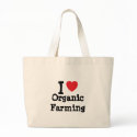 I love Organic Farming heart custom personalized bags