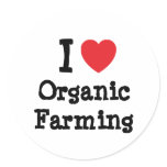 I love Organic Farming heart custom personalized stickers