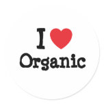 I love Organic heart custom personalized stickers