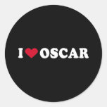 I LOVE OSCAR ROUND STICKER