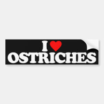 I LOVE OSTRICHES BUMPER STICKERS