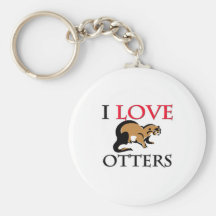 I Love Otters Key Chains