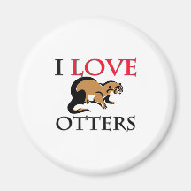 I Love Otters Refrigerator Magnets
