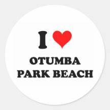 I Love Otumba Park Beach Wisconsin Stickers