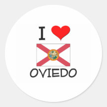 I Love OVIEDO Florida Round Stickers