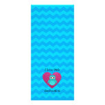 I love owls deal with it blue chevrons rack card template
