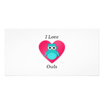 I love owls picture card