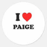 I Love Paige Stickers