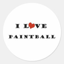 I Love Paintball.png Round Sticker