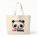 I Love Pandas bags