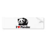 I Love Pandas Bumper Sticker