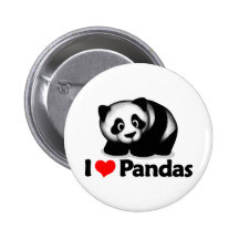 I Love Pandas Button
