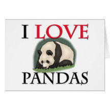 I Love Pandas Greeting Card