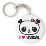 I Love Pandas Key Chains