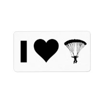 I Love Parachuting Personalized Address Label