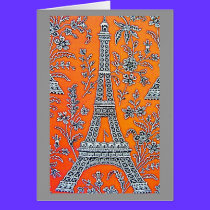 I LOVE PARIS Grey  Card cards