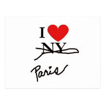 I love paris postcard