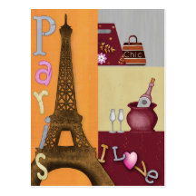 I love Paris Postcards