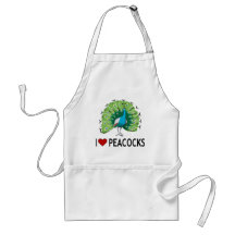 I Love Peacocks Aprons