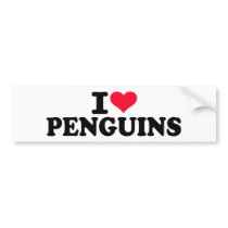I love Penguins Bumper Stickers