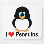 I Love Penguins Mousepad