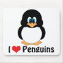 I Love Penguins Mousepad