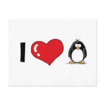 I Love Penguins Postcard