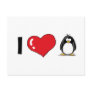 I Love Penguins Postcard