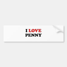 I Love Penny Bumper Sticker